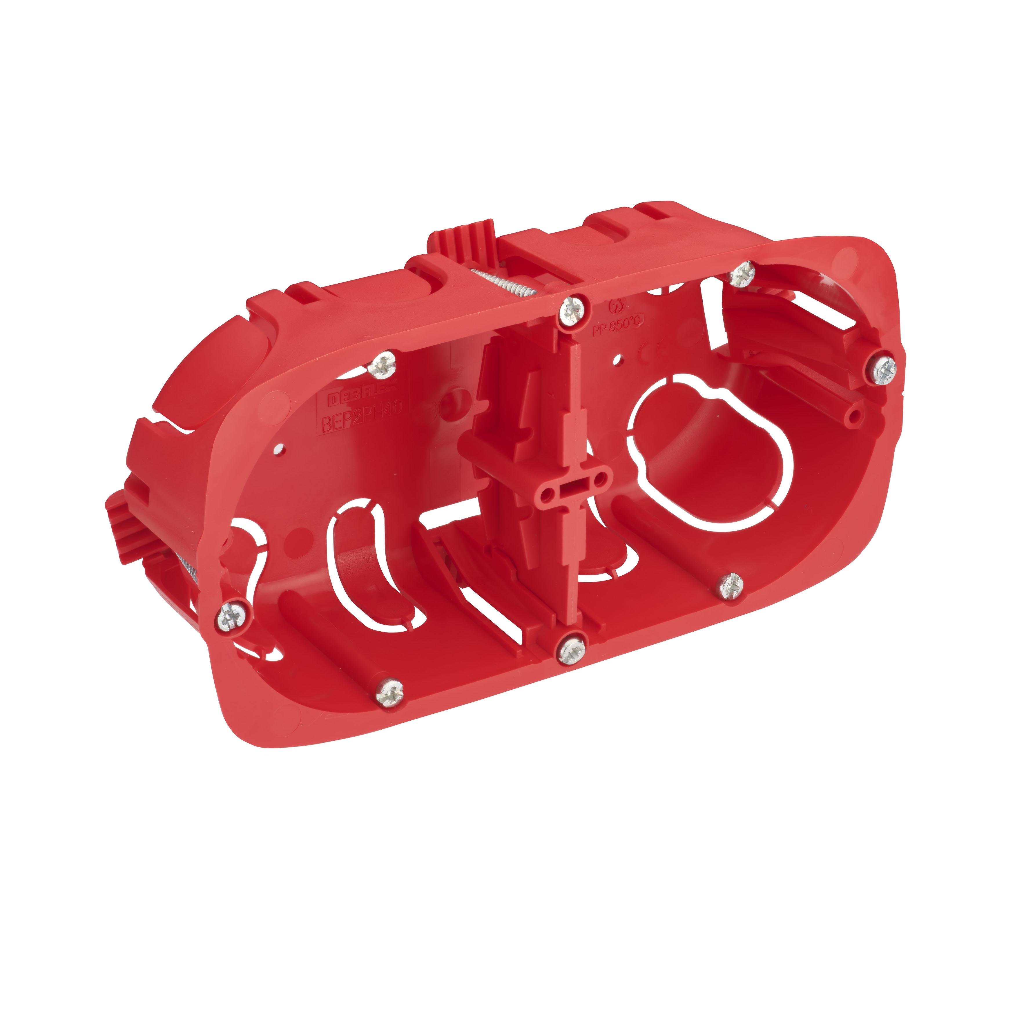 Boîte d'encastrement cloison sèche - 2 postes double sens Ø67x40mm