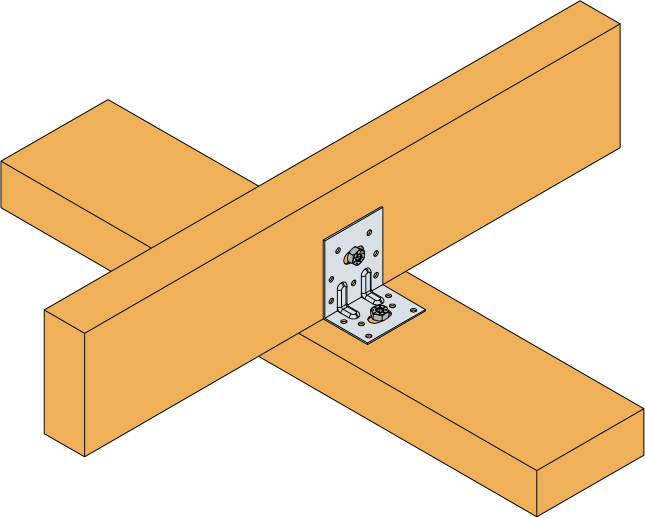 EQUERRE RENFORCEE E5 2 TROU OBLONG 65 X 75 X 48 X 1.5