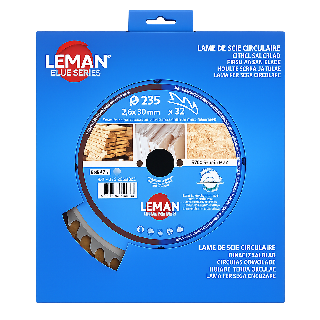 Lame scie circulaire bois Ø235 alésage 30 - Leman