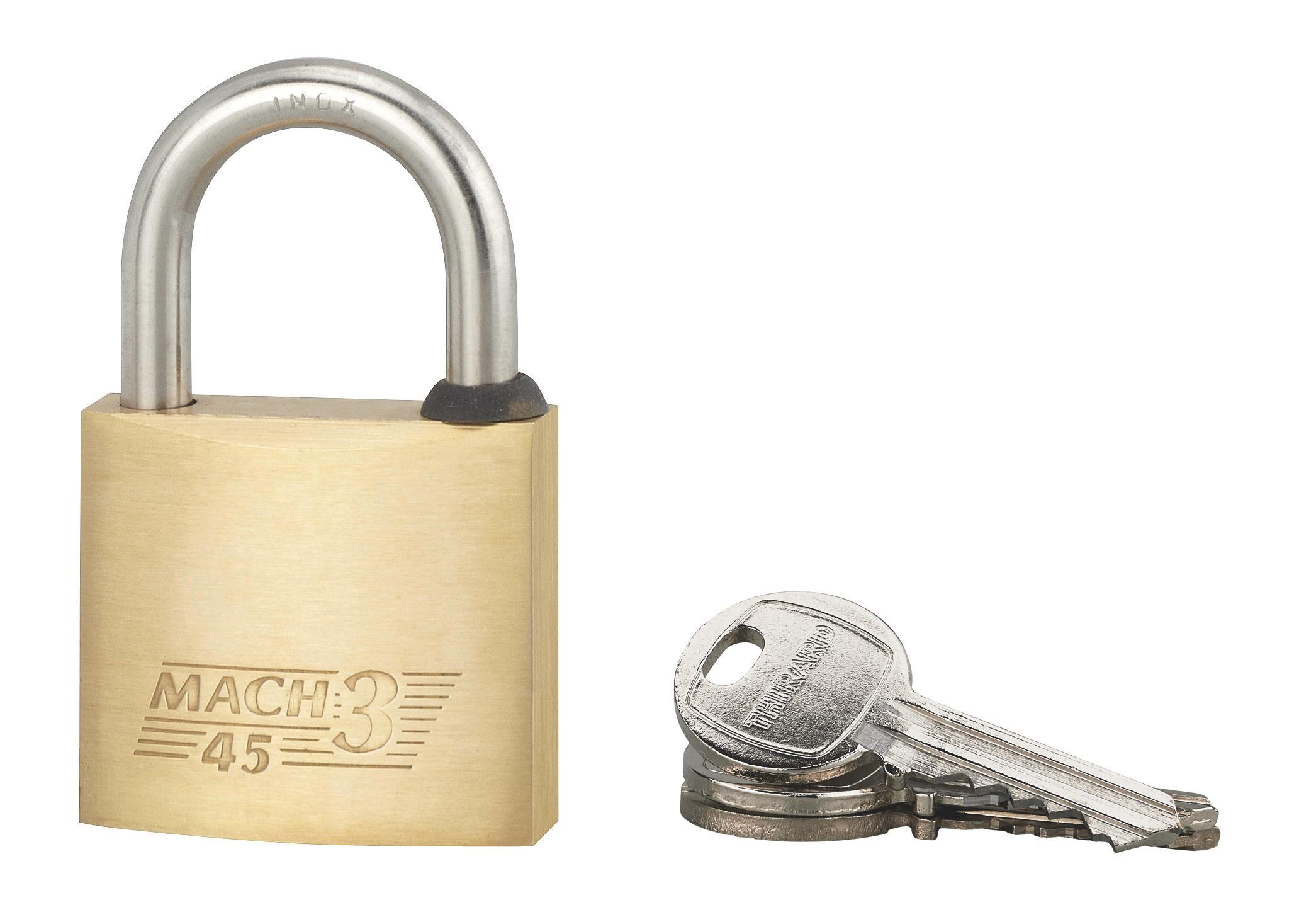 Cadenas mach3 45MM anse inox 3 clés - Thirard