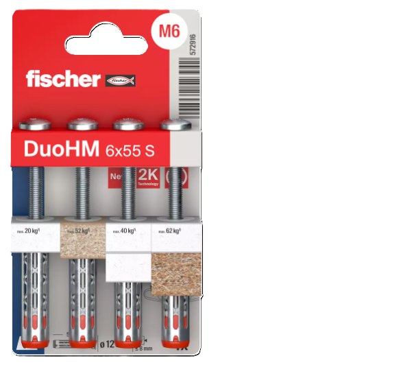 Installation cheville DuoHM Fischer dans cloison creuse avec visseuse