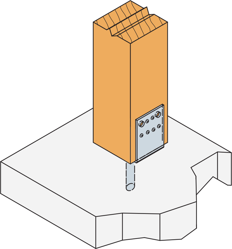 PIED DE POTEAU TYPE U A SCELLER PPD140-90G