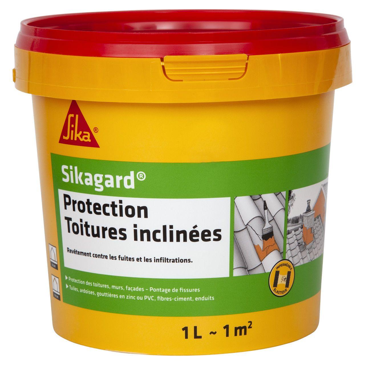 Revêtement Sikagard Protection Toiture Inclinée gris 1L