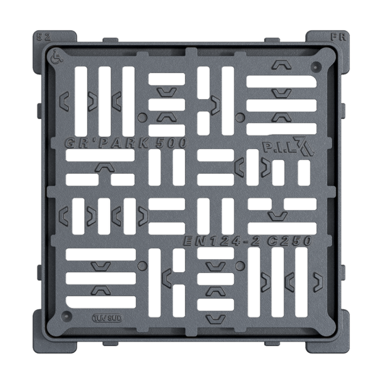 Grille plate avec cadre carré PMR C250 - 400 x 400MM