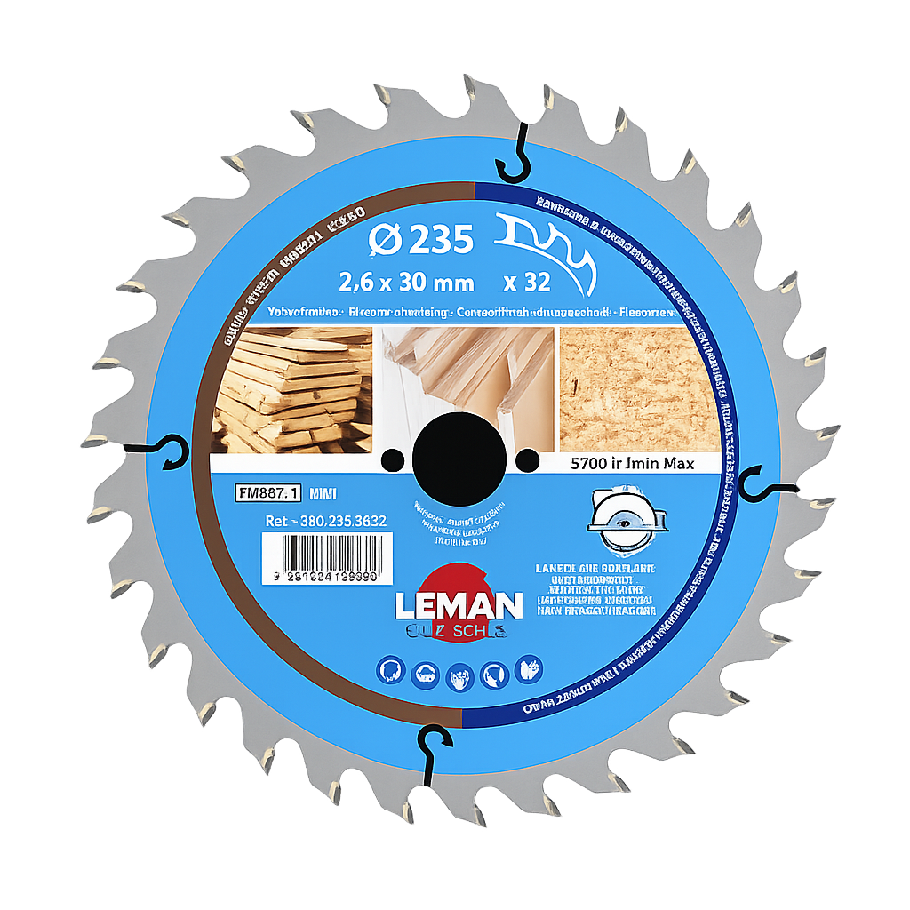 Lame scie circulaire bois Ø235 alésage 30 - Leman