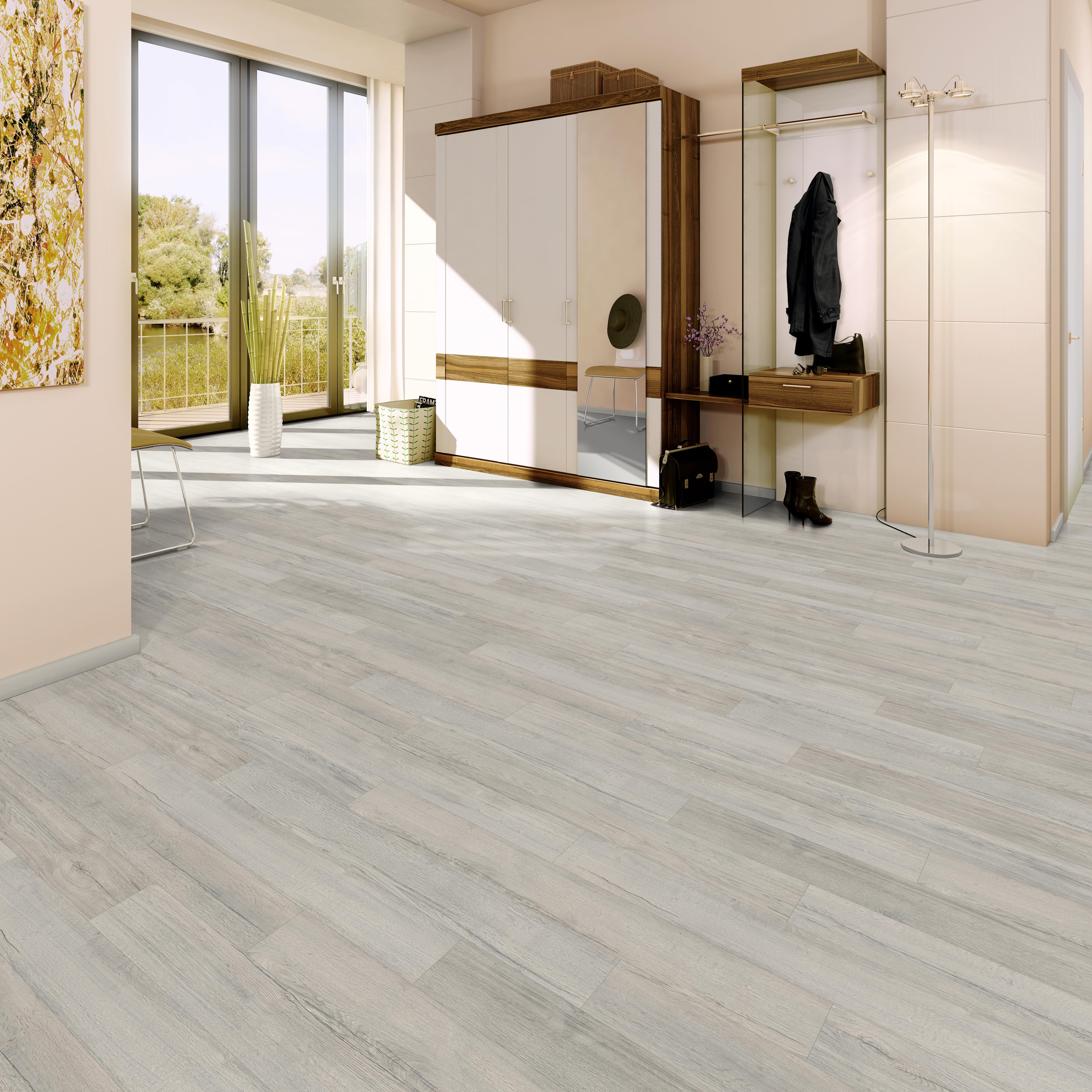 Sol stratifié PROSIDE GRIS MEDIUM VERDUN 1292X193MM H2081 8MM