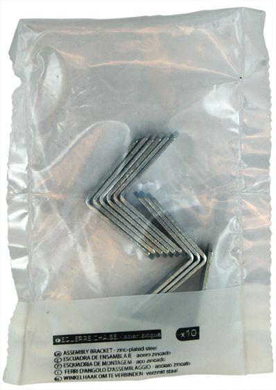 Equerre de chaise Acier zingué 40x40x15 Sachet de 10