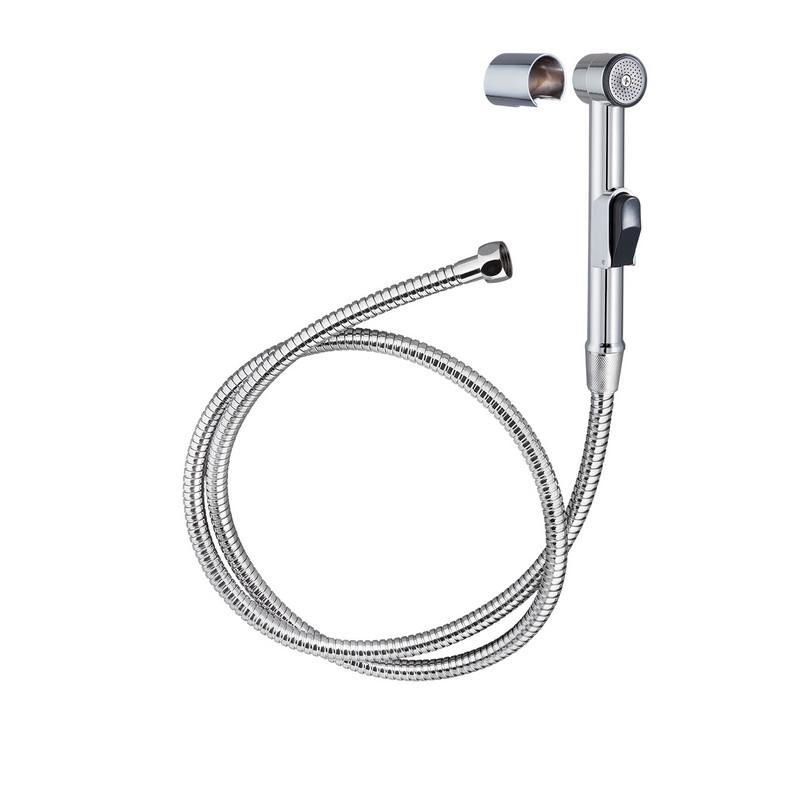 Combiné de douchette hygiène WC SHATTAF Chromé + support + flexible                          