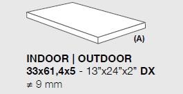 Carrelage sol ext. AQUITAINE Grip Element Angle droit - 33x61,4x5cm Beige