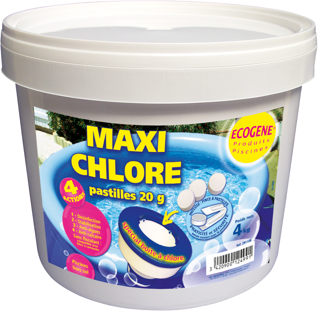Pastilles maxi chlore 4 actions 4KG