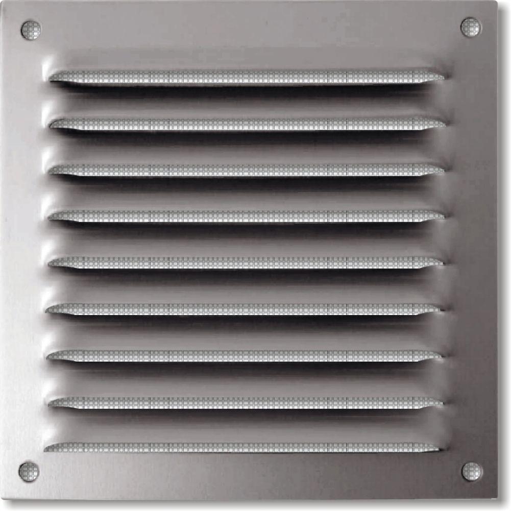 GRILLE VENTILATION ALU ANODISE 100X100 AVEC MOUSTIQUAIRE