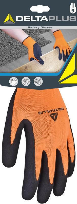 Gants APOLLON VV733 - En latex  - Orange  Fluo / Noir  - T.7