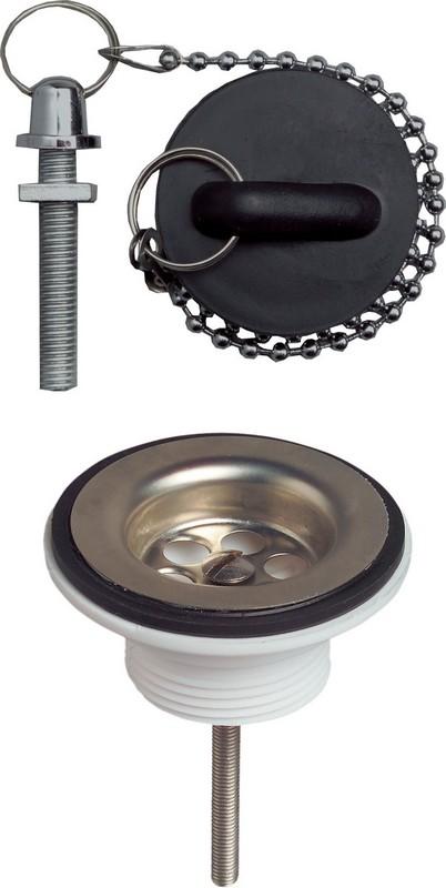 BONDE DE LAVABO A BOUCHON NOIR