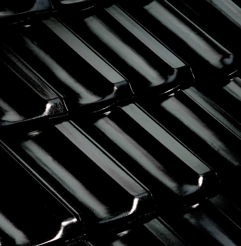TUILE H 10 NOIR BRILLANT
