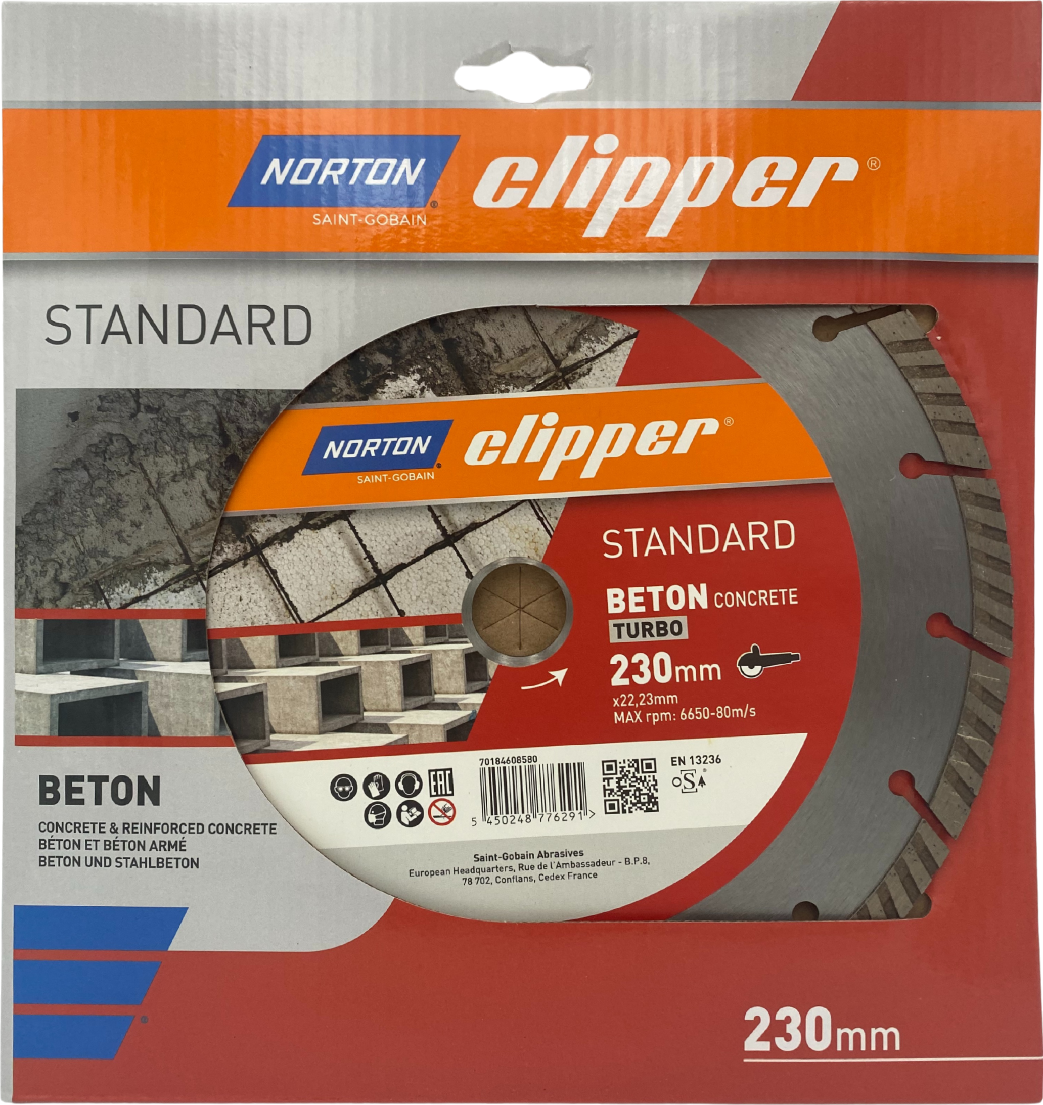 Disque diamant STANDARD BETON TURBO 230x22.23