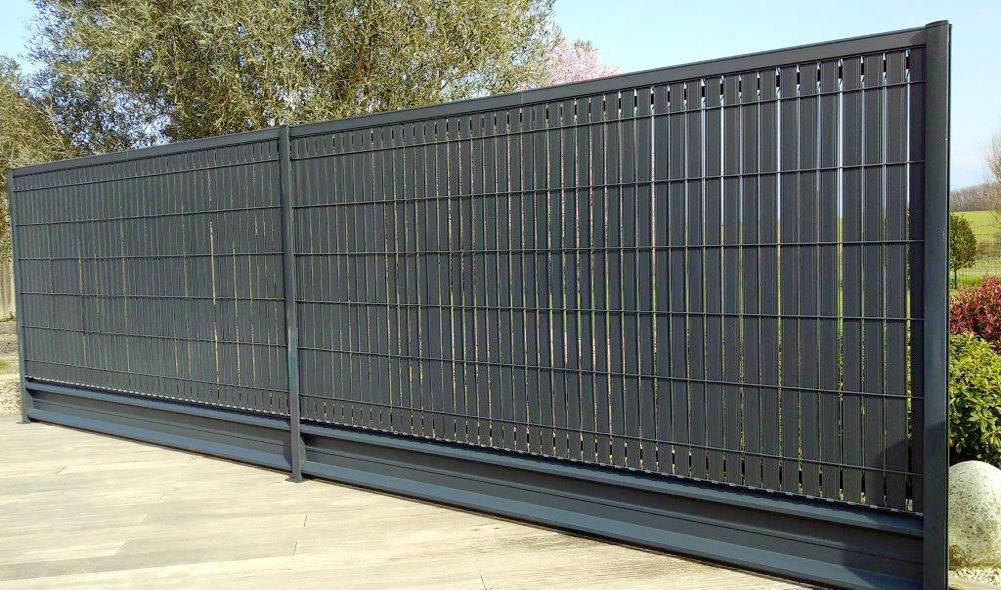 Kit d'occultation lame rigide longueur 2,50 m - Ht 1,73 m Gris - Lame 48 mm pour panneaux maille 55 mm