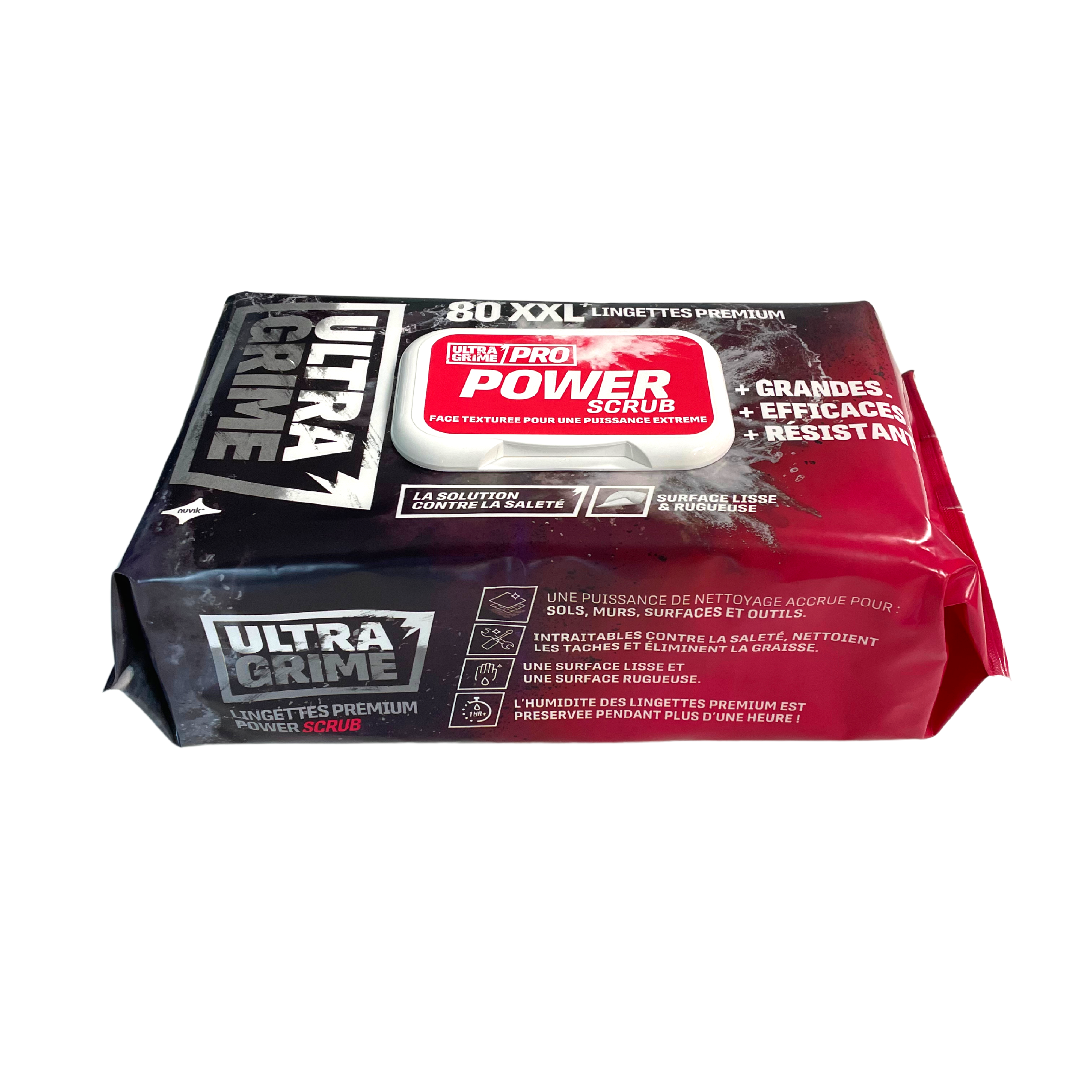 Lingette UltraGrime PowerScrub - 80 pièces