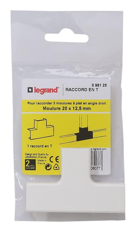 DLP RACCORDEMENT MOULURE EN T DERIVATION 20X12.5 MM