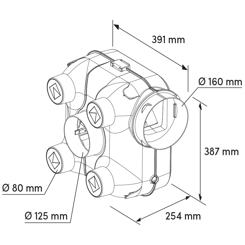 Kit VMC simple flux autoréglable CITY AIR 