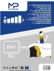 BACHE PLASTIQUE FINE DE PROTECTION 4X5M - 7 MICRONS POUR COUVRE MEUBLE