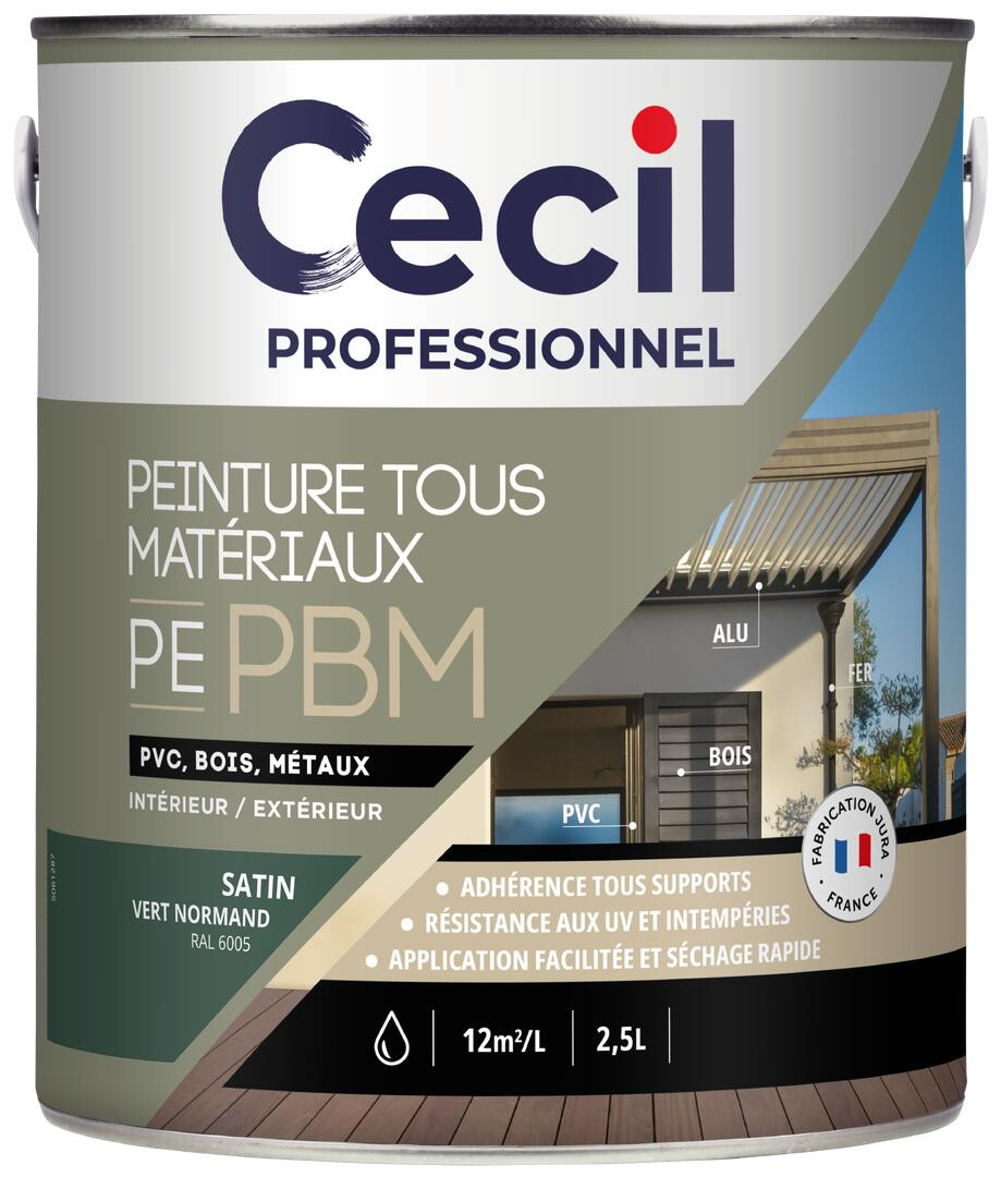 Peinture Multi-matériaux PE PBM - Vert Normand Satiné - Pot de 2,5L
