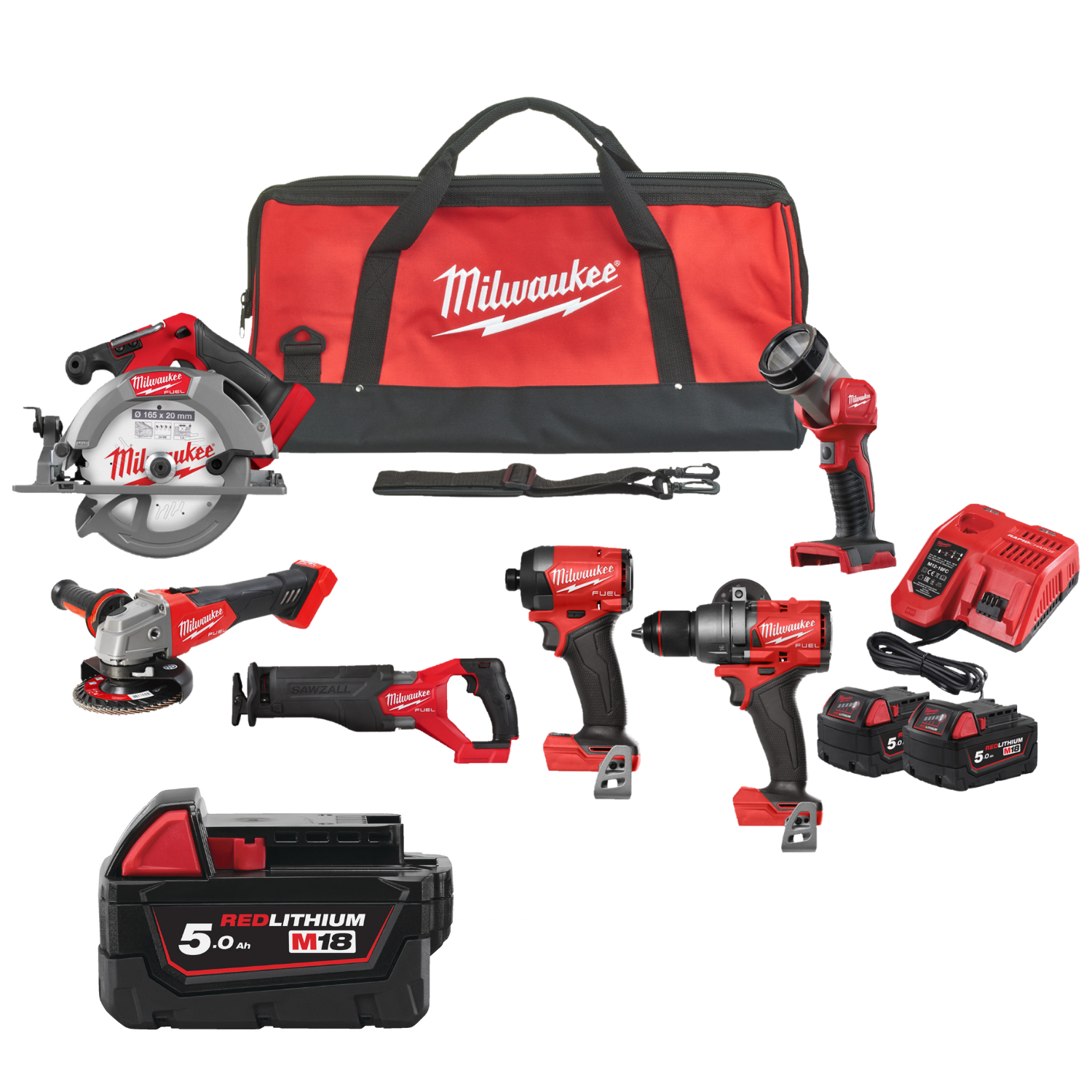 Pack charpentier 6 outils M18 MILWAUKEE