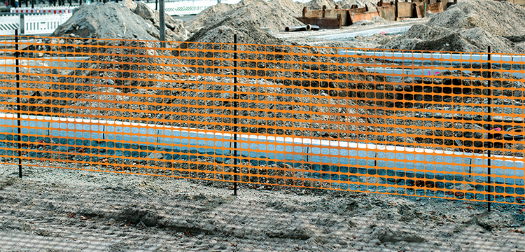 Filet de balisage orange pour chantiers F100 - Rouleau de 1x50M