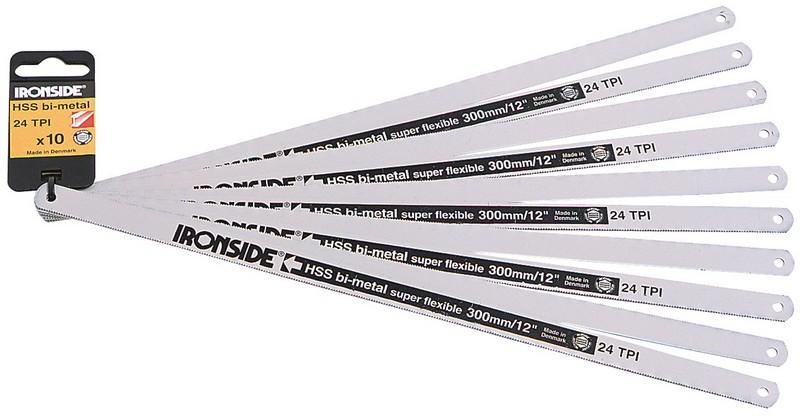 Lot 10 lames à scie à métaux - Bimétal 300MM - 24 TPI- Ironside