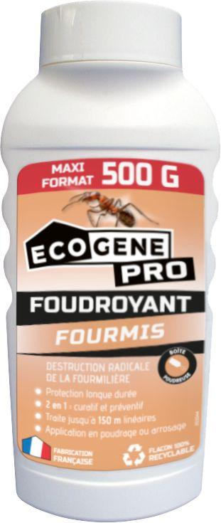 Foudroyant fourmis poudrage & arrosage ecogene pro maxi format 500 g -tp18-