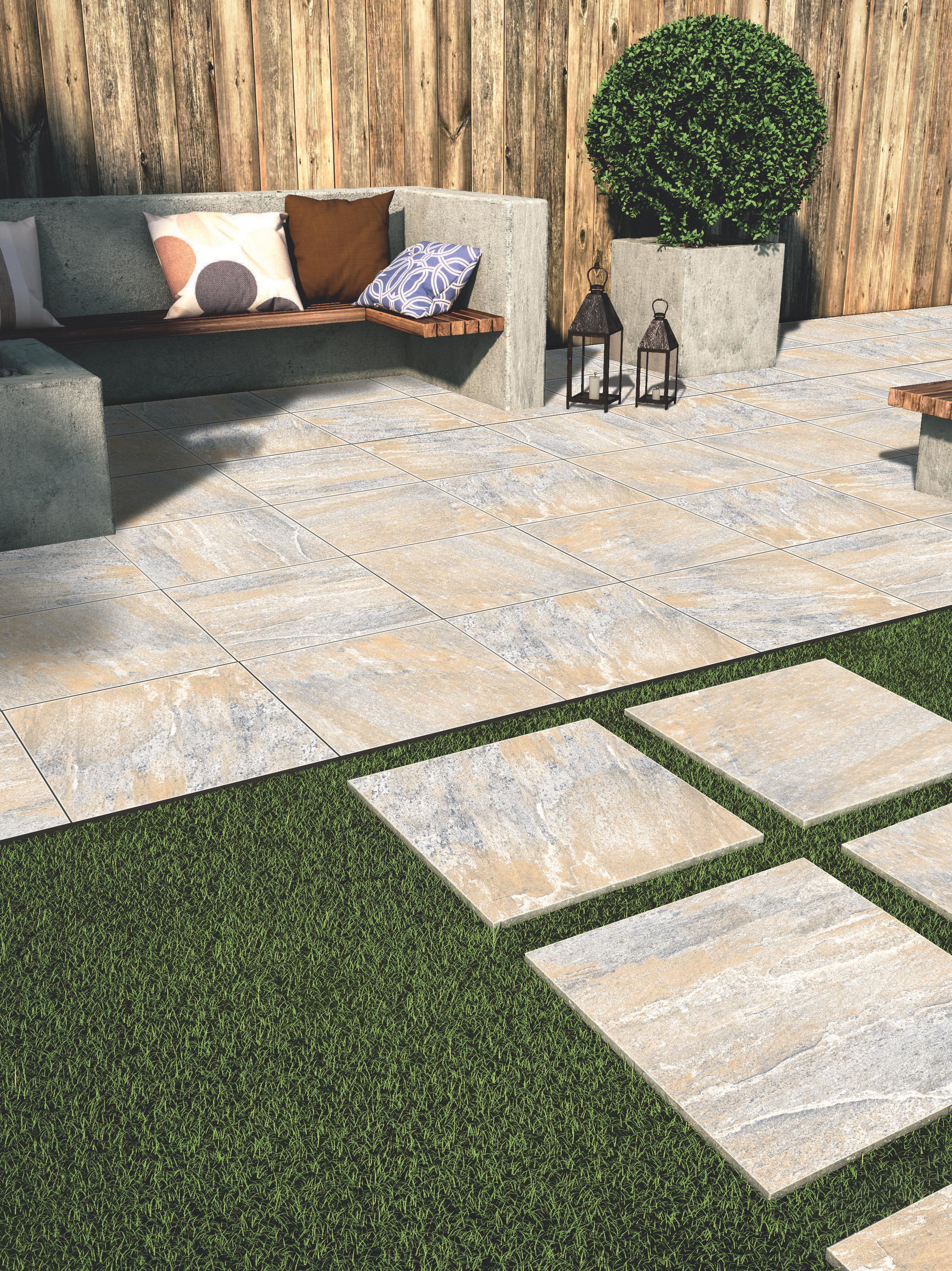 Carrelage sol extérieur GMP100 60x60cm ép.20mm - Rectifié - Pierre