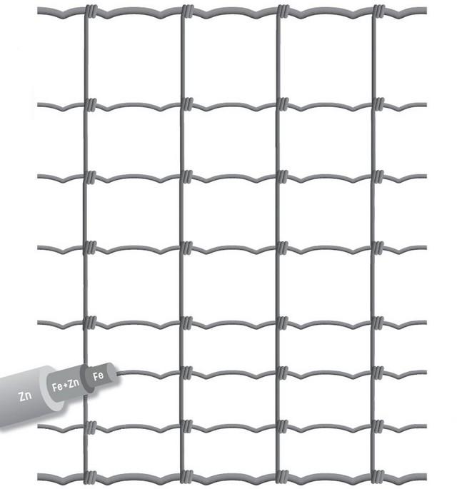 Grillage noué GALVAFIELD Ht 1,40 m Galva - Fil 1,7/2 mm - Rouleau 50 ml