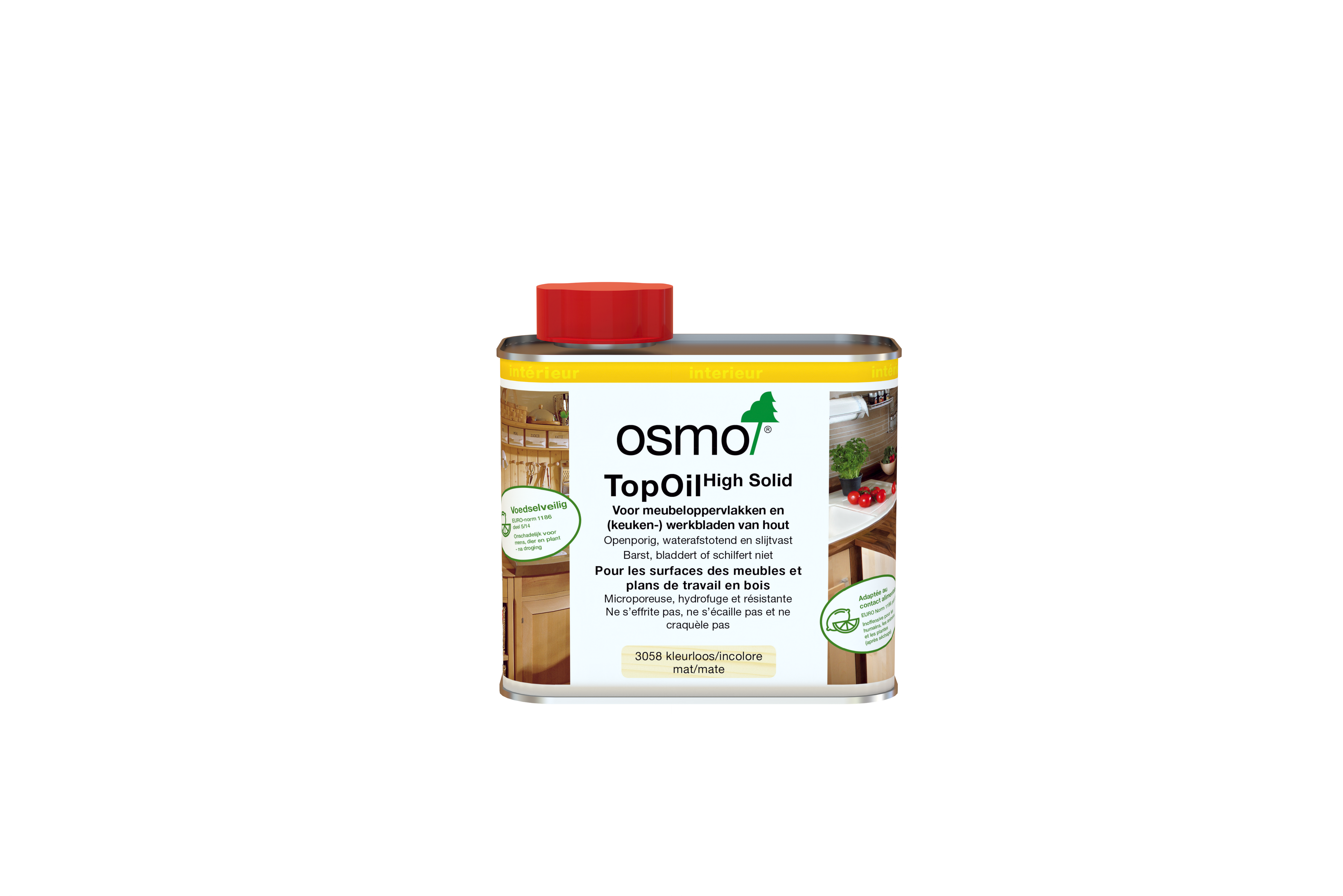 Huile Cire de finition TOPOIL - Blanc Satinée 3037 - Bidon de 0,5L