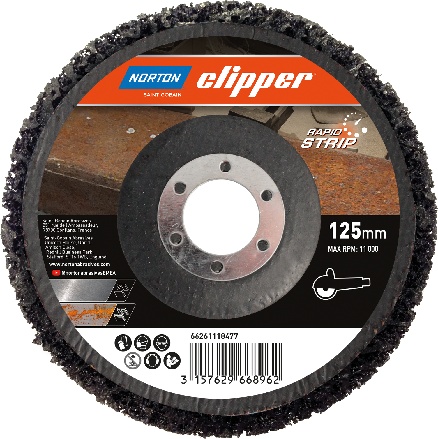 Disque de decapage CLASSIC METAL/PIERRE 125MM