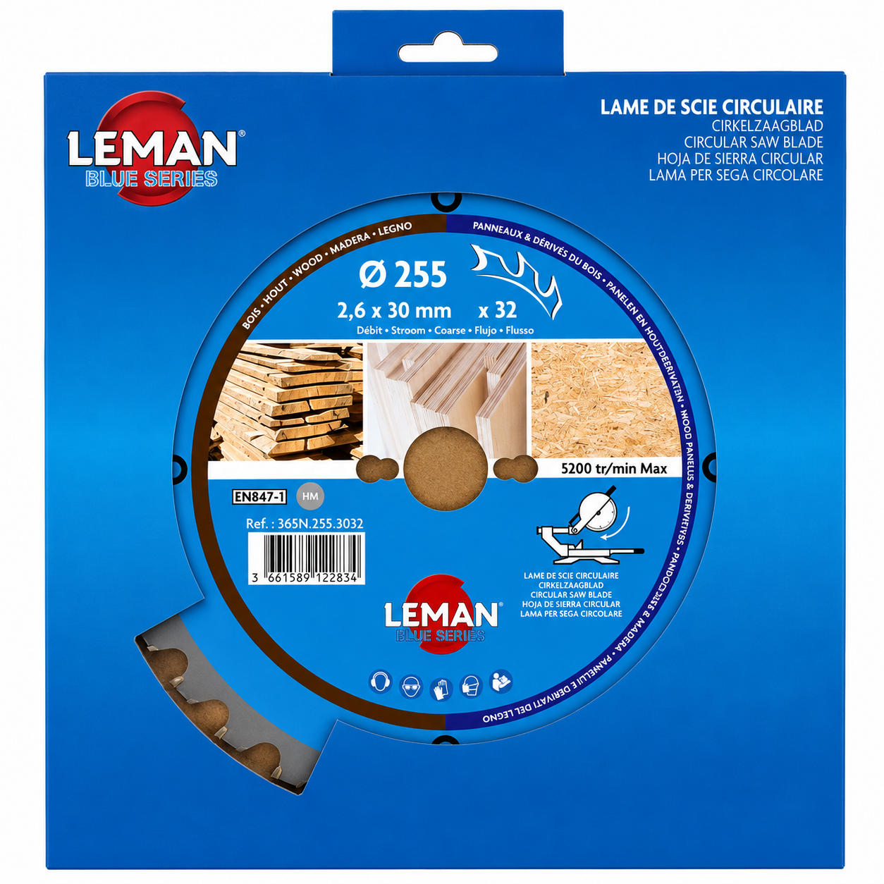Lame scie circulaire bois Ø255 alésage 30 - Leman