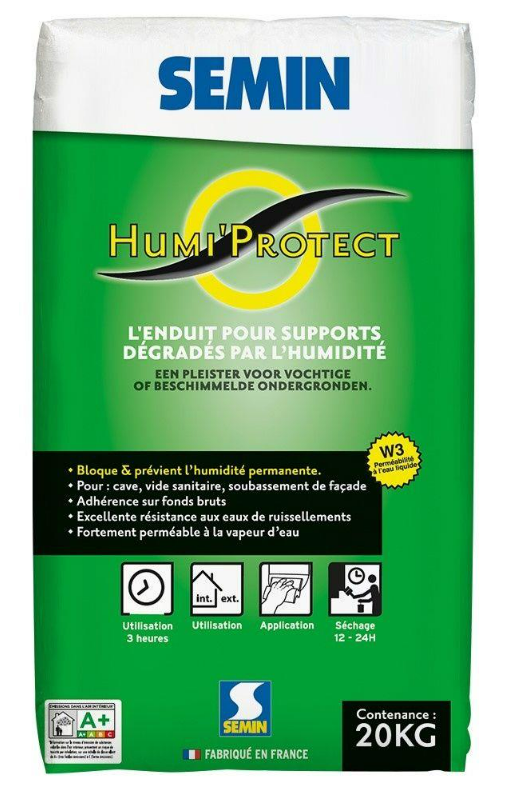 Enduit en poudre contre l'humidité HUMI'PROTECT sac 20 kg