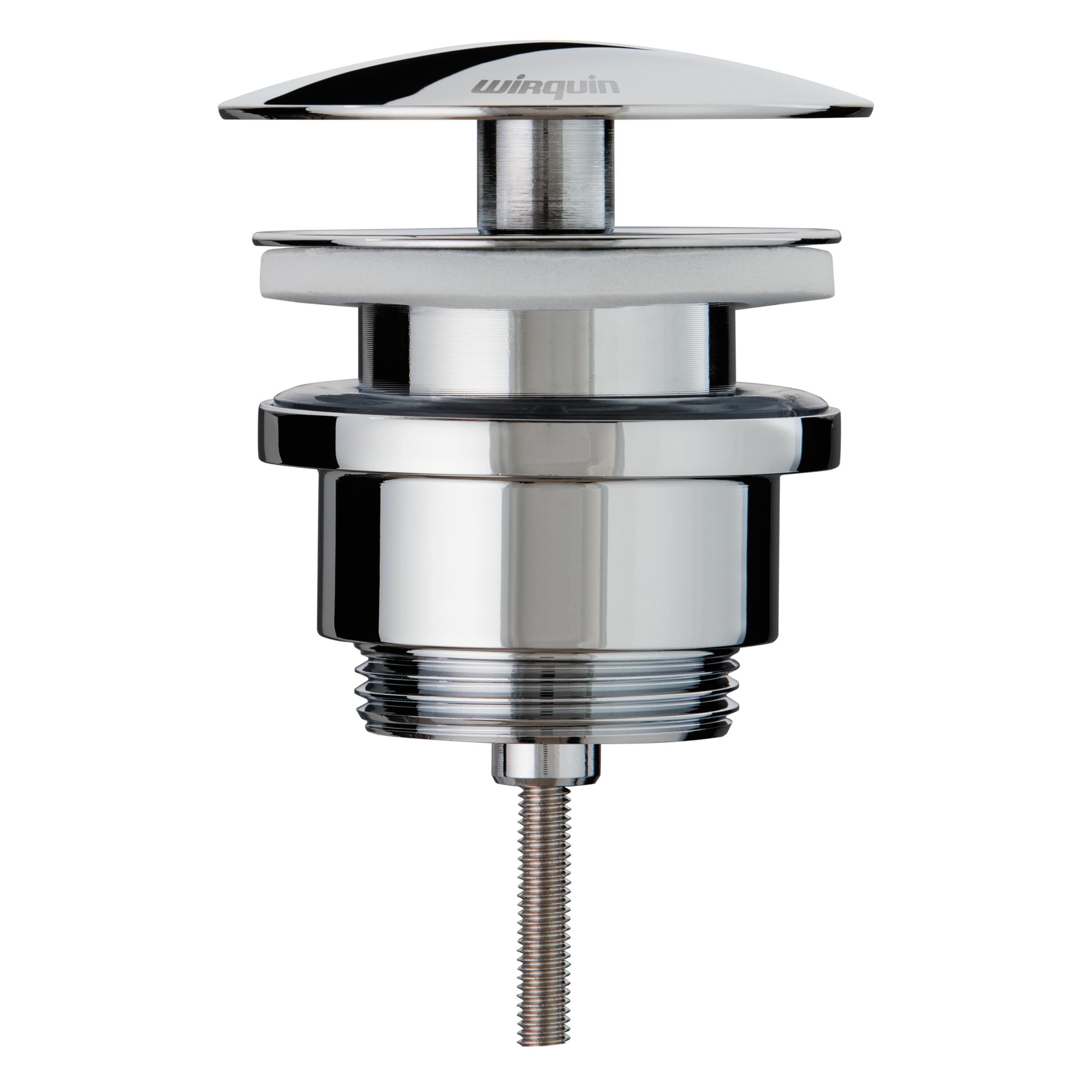 Bonde de lavabo laiton chromé Dôme fixe - corps 40mm - avec vis centrale             