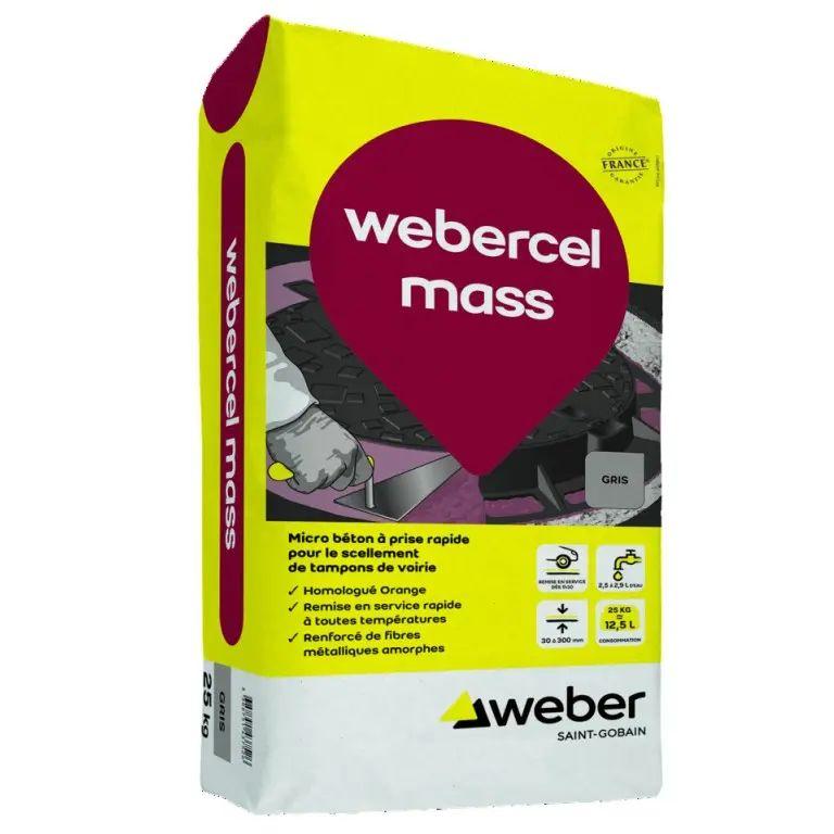 Mortier de collage et scellement Voirie WEBERCEL MASS Noir 25KG - Weber