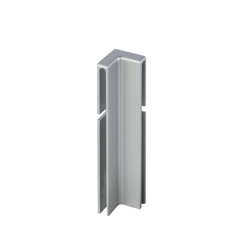 Angle entrant pour profilé DURABAL BO - Longueur 300 cm - Ht 60 mm - Aluminium Gris platine - BOAC 6036-XI