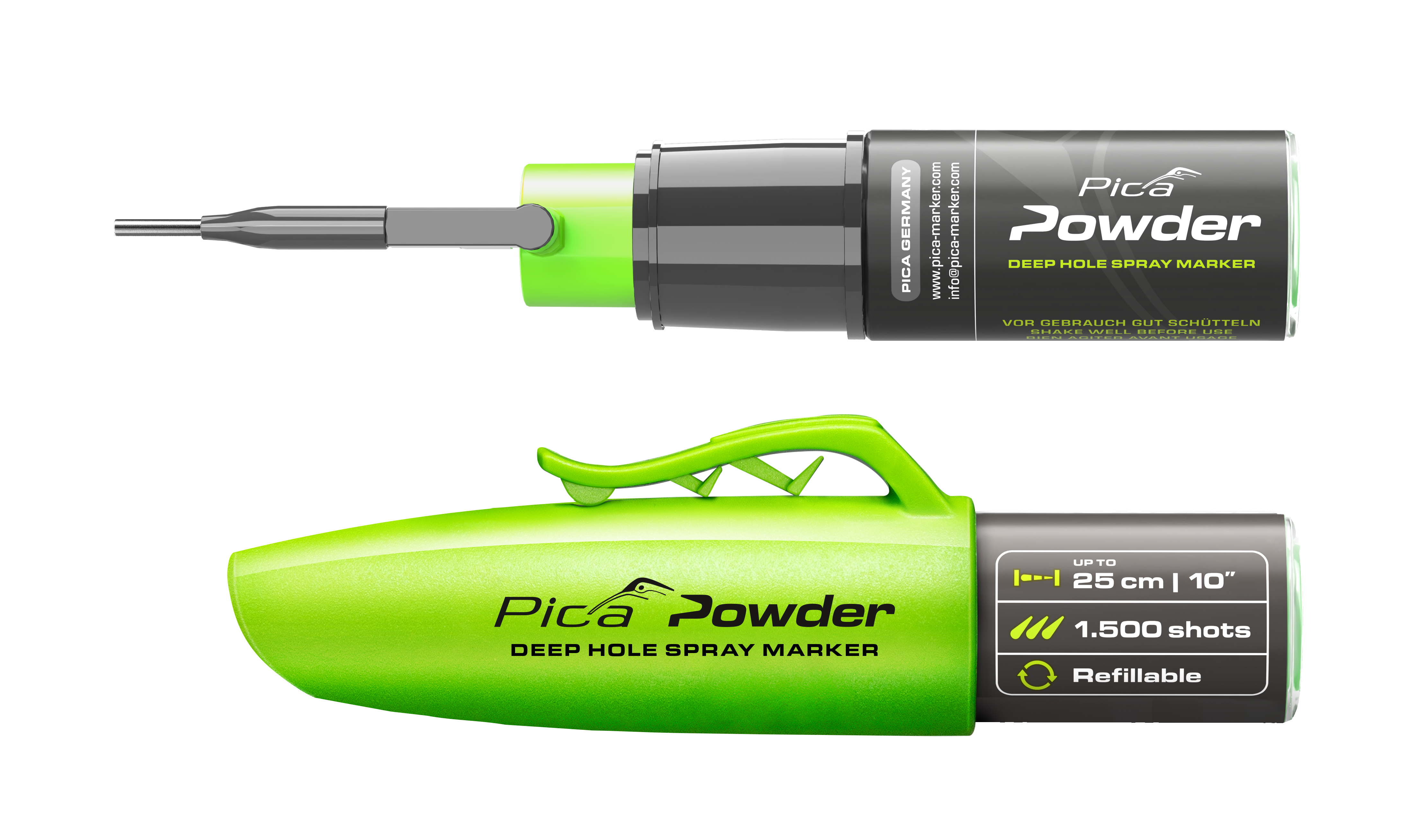 Marqueur spray poudre pica powdergris fluo - Pica