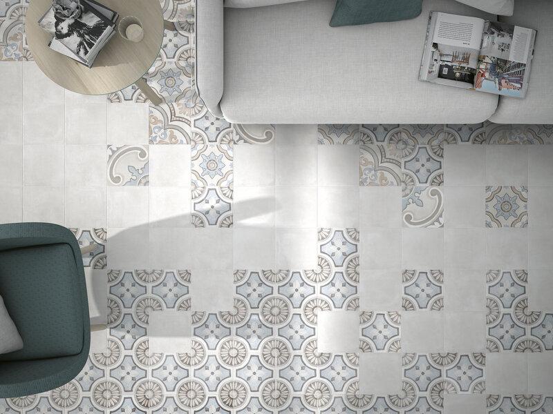 Carrelage sol intérieur ADOBE 20x20cm ép.8,7mm - White