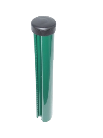 POTEAU ROND TUBOGRAF VERT D48MM HT1M50 FI X ATION PN X  AVEC COLLIER RAL 6005 "