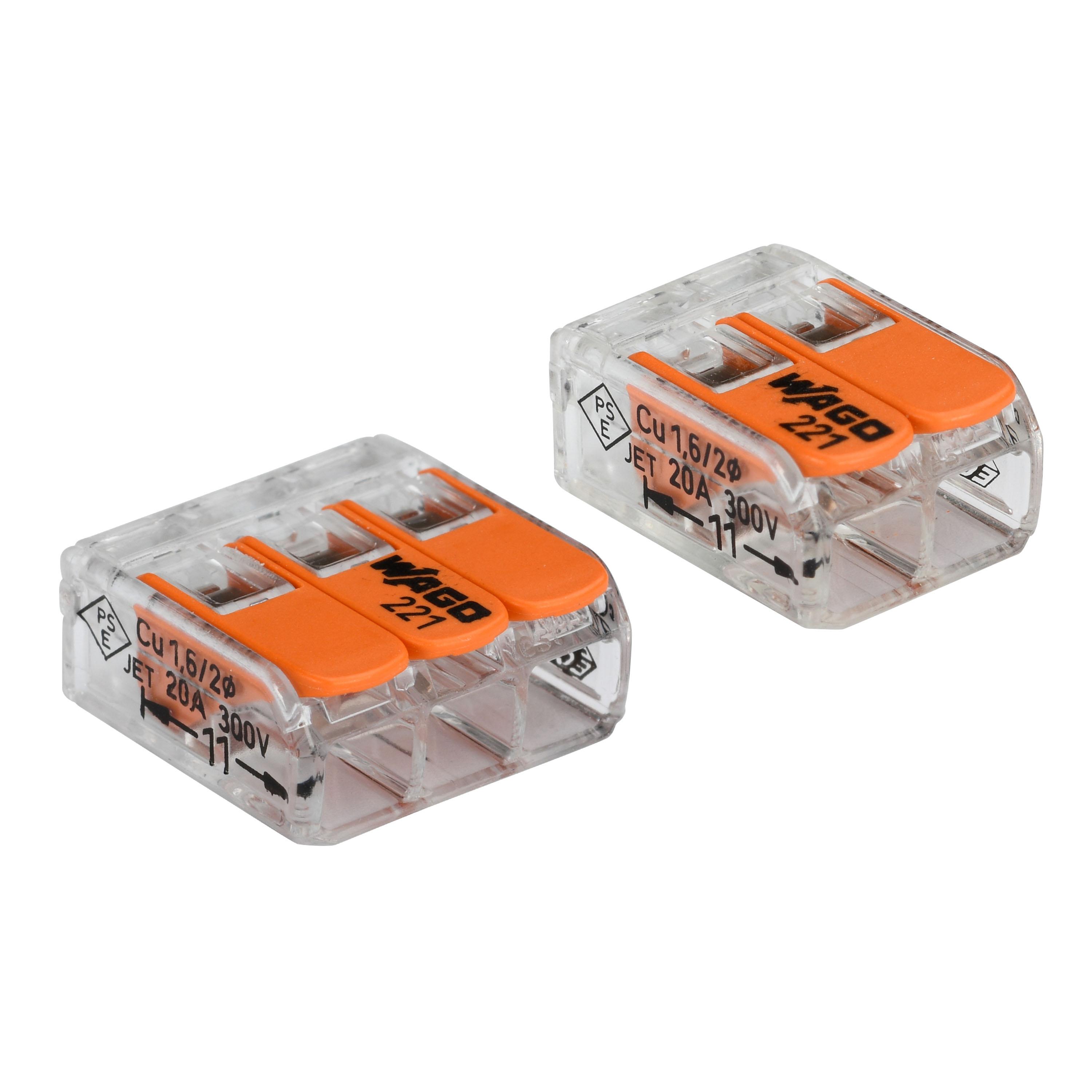 Lot de 10 Bornes à levier  2 conducteurs x5 + 3 conducteurs x5