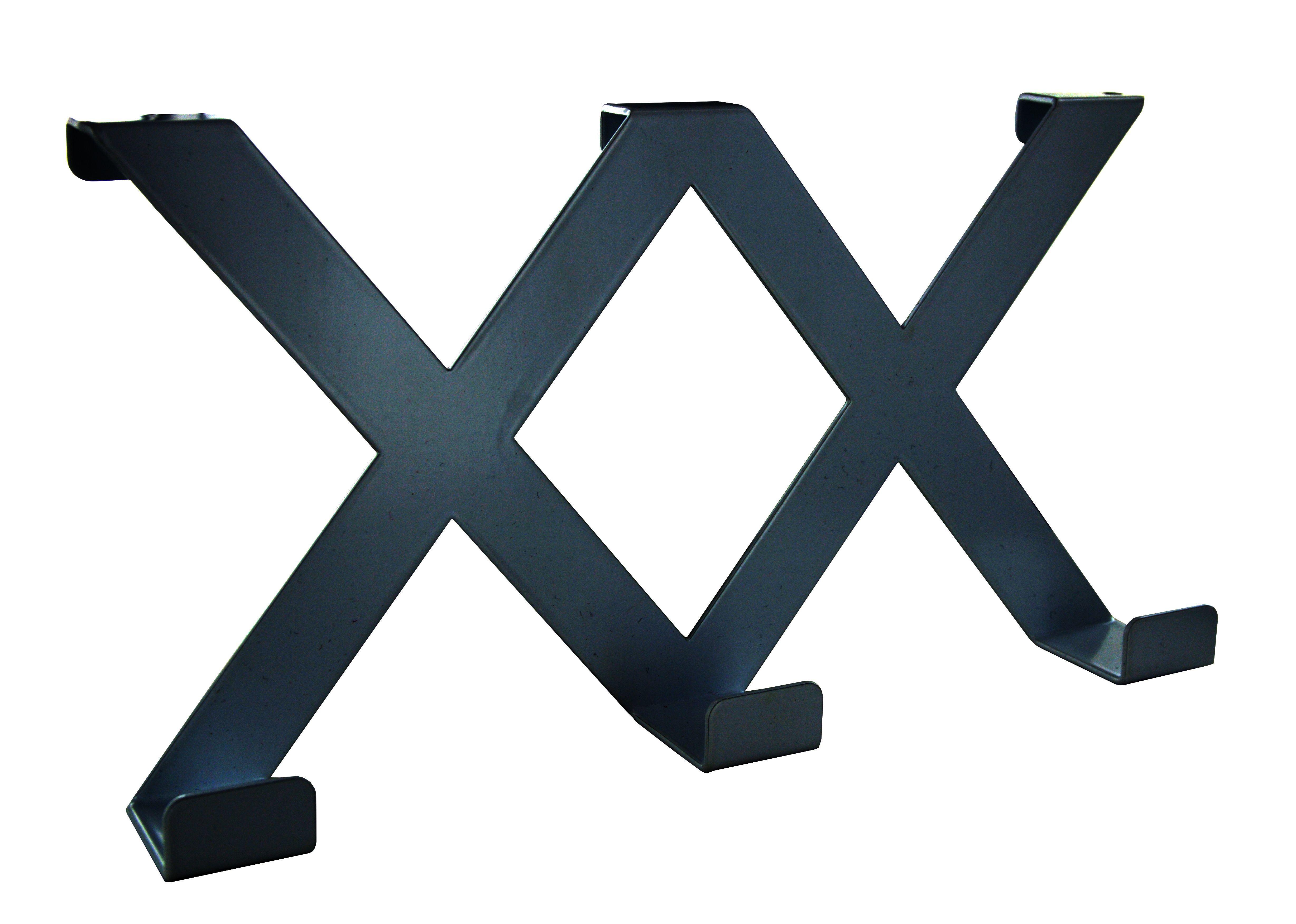 Patère 3 têtes - Zigzag réversible Acier noir 160x300x55 