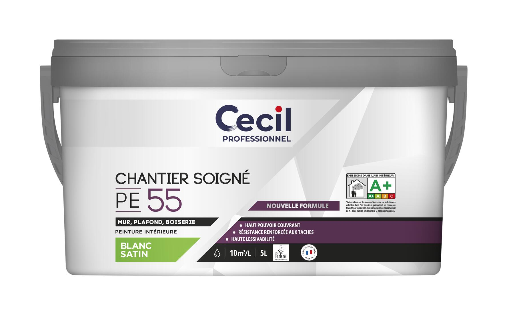 Peinture acrylique satin Cecil PE S55 blanc 5L