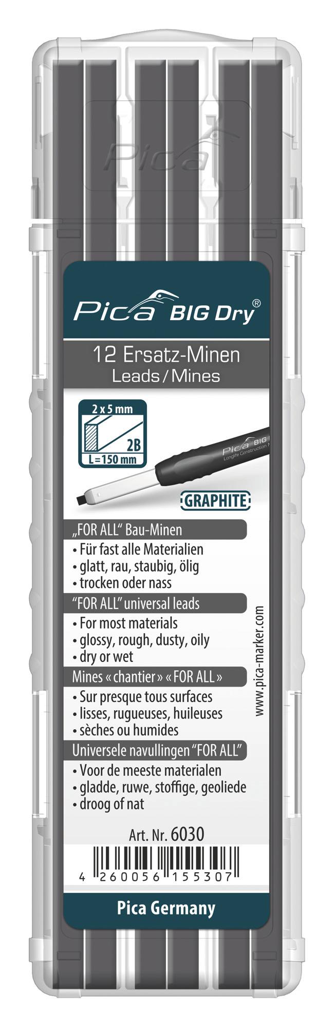 Mines crayon big dry – x 12graphite 2b - Pica