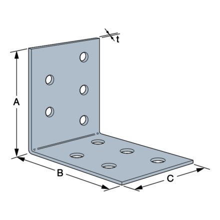 Equerre simple 62.5 x 62.5 x 60MM - ES10/60