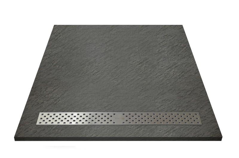 Receveur de douche Pierre naturelle avec grille de caniveau - 185 x 90 cm