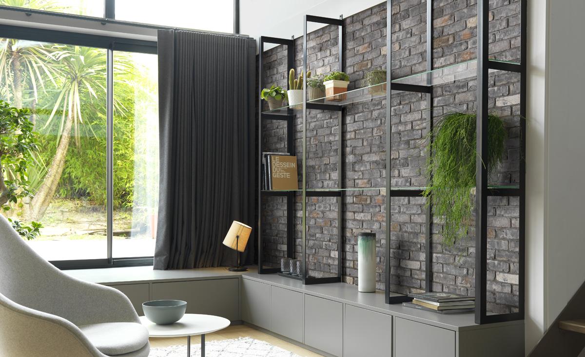 Brique d'angle BRIKELIA VINTAGE L.24/11xHt5,2cm ép.2,2cm - Coloris Ton Anthracite