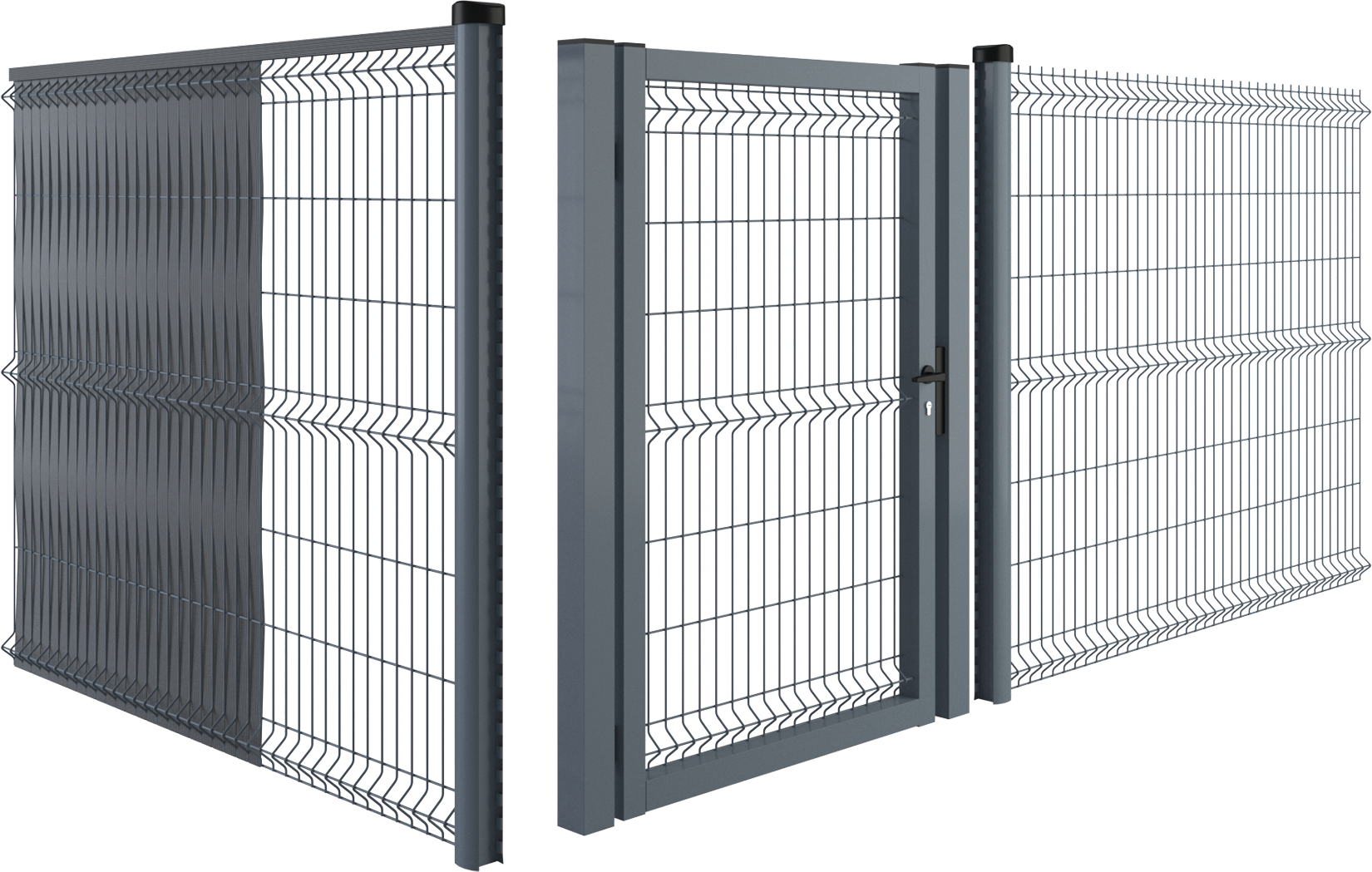 Grillage Panneau rigide HYBRID 2,50 m x Ht 1,22 m Gris 7016 - Maille 200 x 50 mm – Fil 4/5 mm 