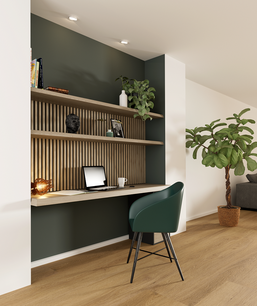 Profil de finition pour panneau décoratif MDF Chêne Naturel/Feutre noir - 2500x36/41MM ép.20MM